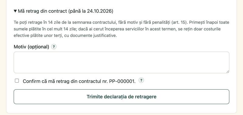 Declarația de retragere